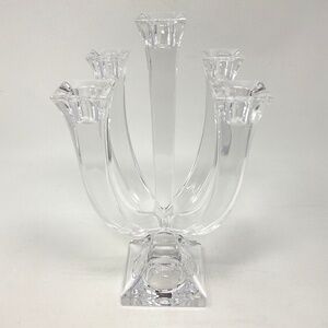 Nachtmann Crystal 5 Arm Candle Holder Candelabra Signed